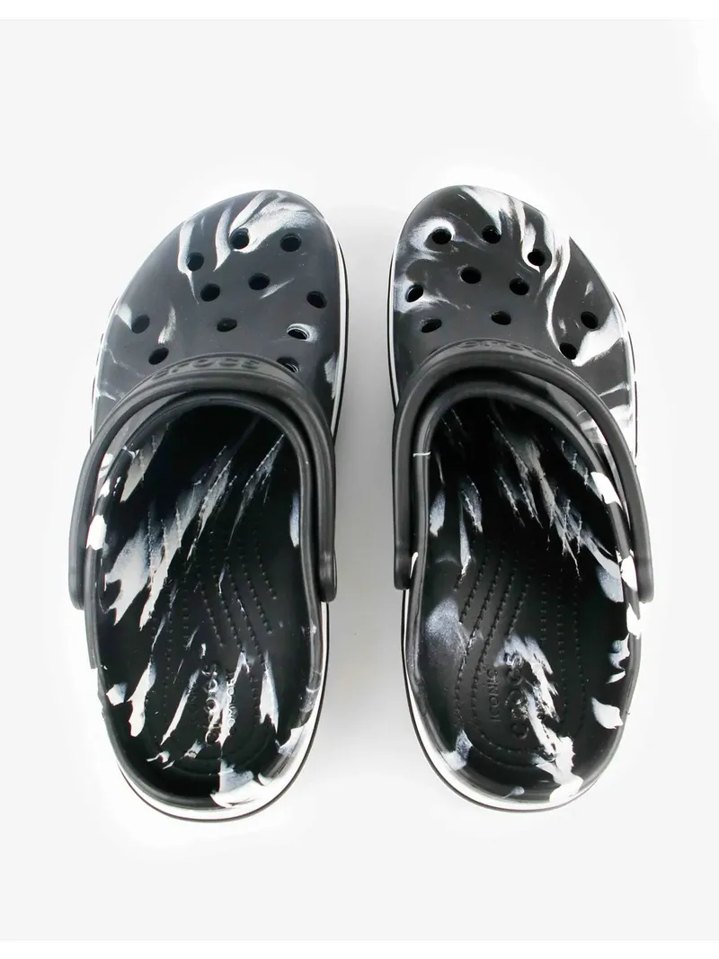 CROCS BAYABAND WHITE BLACK PRINTED WHITE