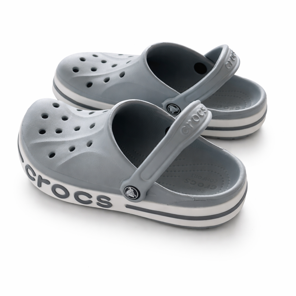 Crocs Grey Platform Clog – Lightweight Comfort Everyday Slip-On Shoes
